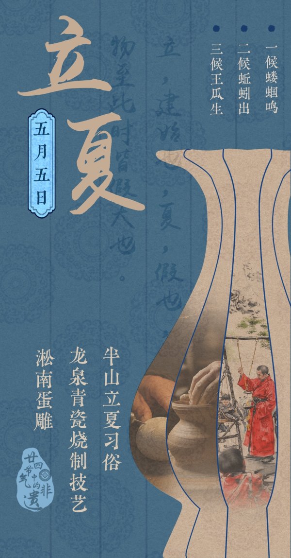 思考资本 【AI绘·二十四节气中的非遗】秤人添岁立夏忙，青瓷蛋雕绘新光